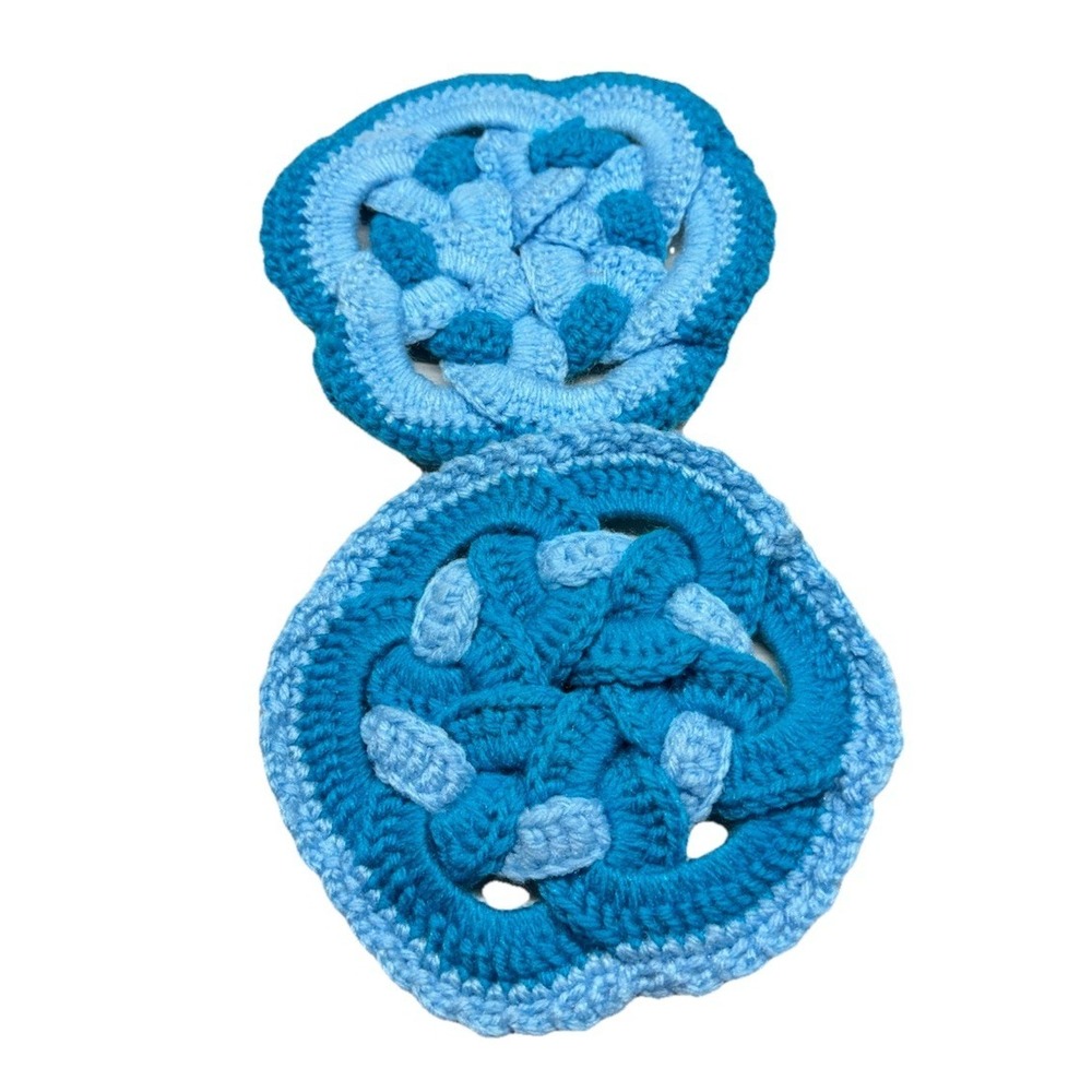 Vintage Lot of 2‎ Handmade Hot Pads Trivets Crocheted Pot Holder Wall Hangings
